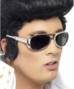 Smiffys Official Silver Elvis Retro Glasses 1950s