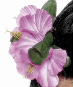 Smiffys Hawaiian Pink Flower Hair Clip Accessory
