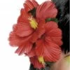 Smiffys Hawaiian Red Flower Hair Clip Accessory