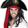 Smiffys Black Velour Buccaneer Hat With Gold Trim Pirates