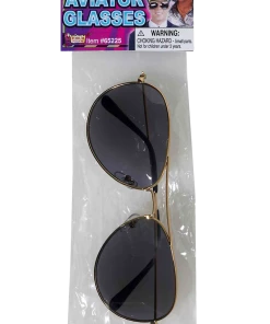 Bristol Novelty All Mens Costumes Gold Aviator Glasses