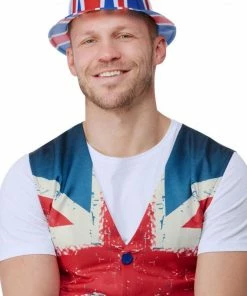 Generic Adult Unisex Plastic Union Jack Bowler Hat Around The World