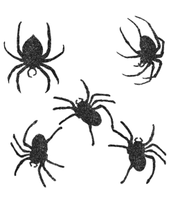 Amscan Halloween Black Glitter Paper Spiders