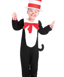 Amscan All Girls Costumes Kids Cat In The Hat Jumpsuit 