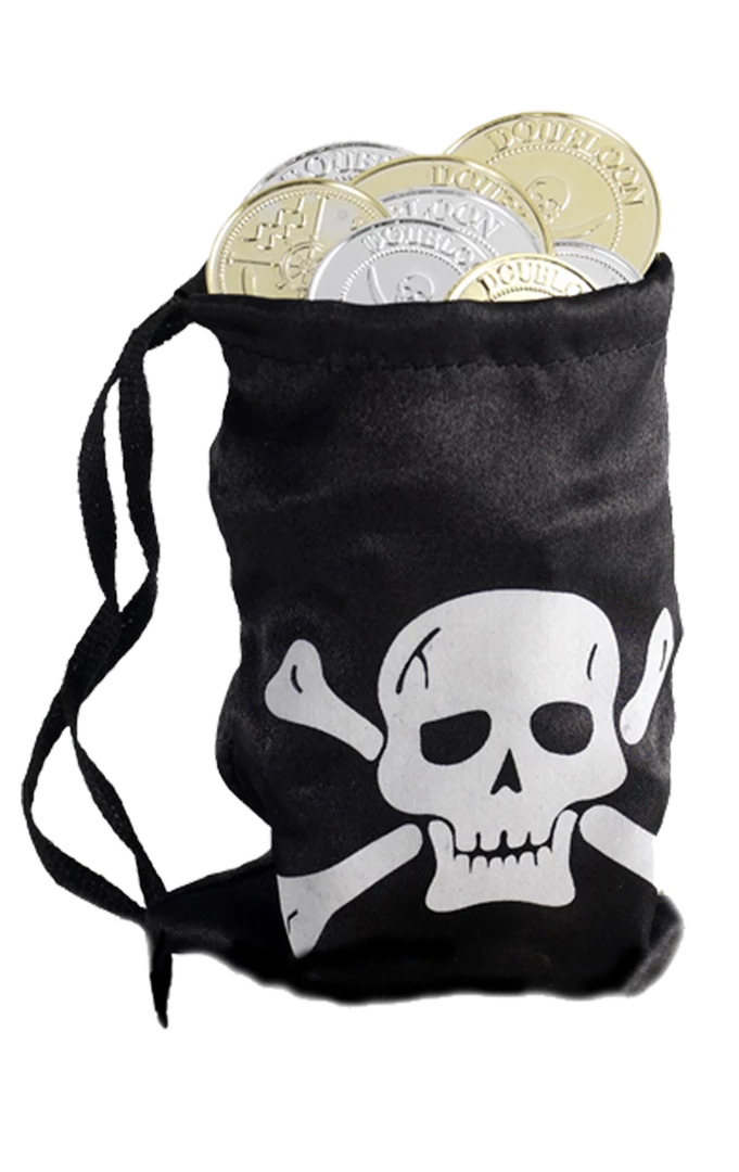 Smiffys Pirate Coin Bag With Coins