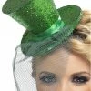 Smiffys Christmas Mini Top Hat Green Accessory