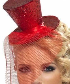 Smiffys Mini Top Hat Red Accessory Christmas
