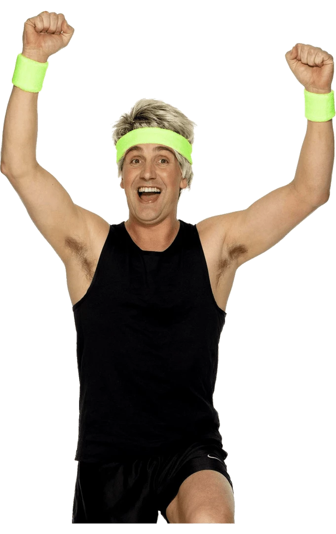 Smiffys 1980s 80's Green Sweatbands