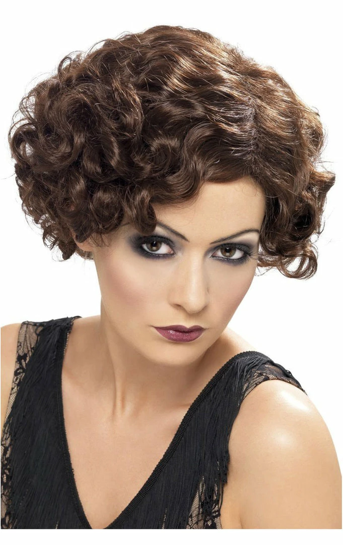 Smiffys Brown 1920s Flirty Flapper Wig Accessories