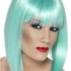 Smiffys Accessories Adult Glam Wig Neon AQUA