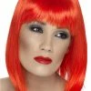 Smiffys Accessories Neon Red Glam Wig