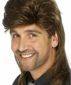 Smiffys Mullet Wig (Brown)