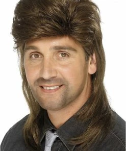 Smiffys Mullet Wig (Brown)