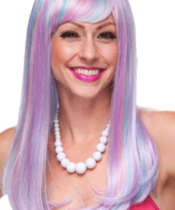 Generic All Womens Costumes Kelly Venus Blue, Purple & Pink Wig