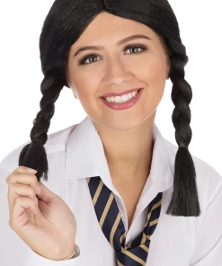 Bristol Novelty School Girl Black Wig Accessories