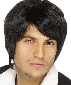 Smiffys Boy Band Wig (Black) Accessories
