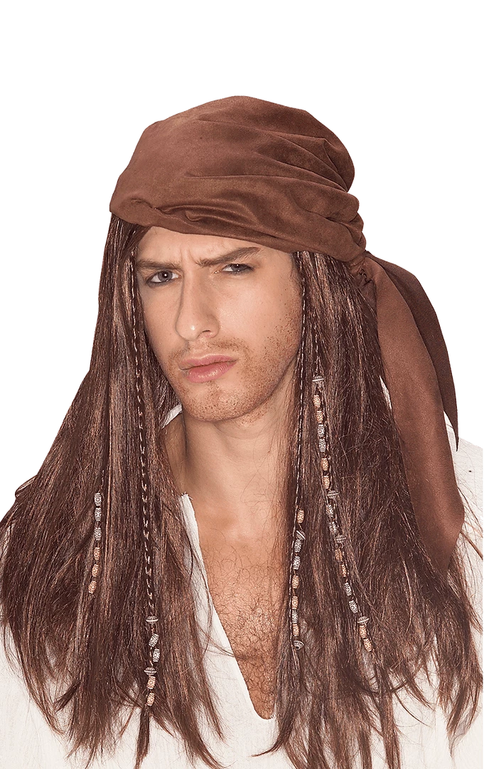 Rubies Accessories Caribbean Pirate Long Brown Wig