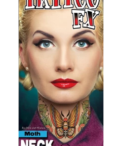 Tinsley Transfers Moth Neck Tattoo FX