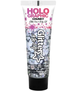 PaintGlow Silver Holographic Chunky Glitter Gel Hen Party