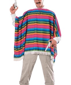 Rubies All Mens Costumes Adult Mexican Serape Poncho W Sombrero Hat