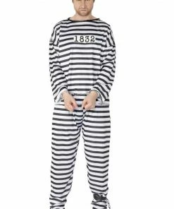 Smiffys All Mens Costumes Adult Budget Convict Costume