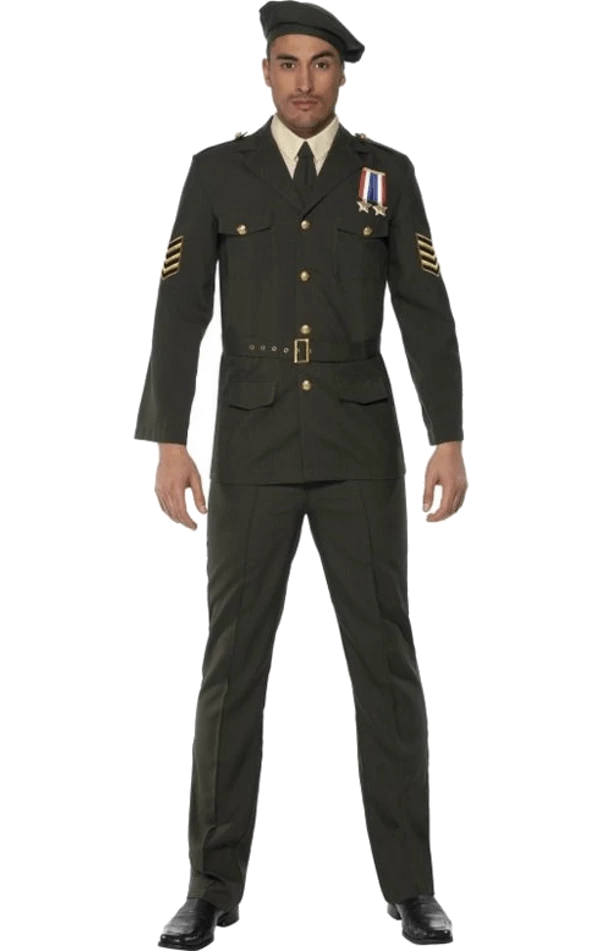 Smiffys Adult Men's Wartime Officer Costume