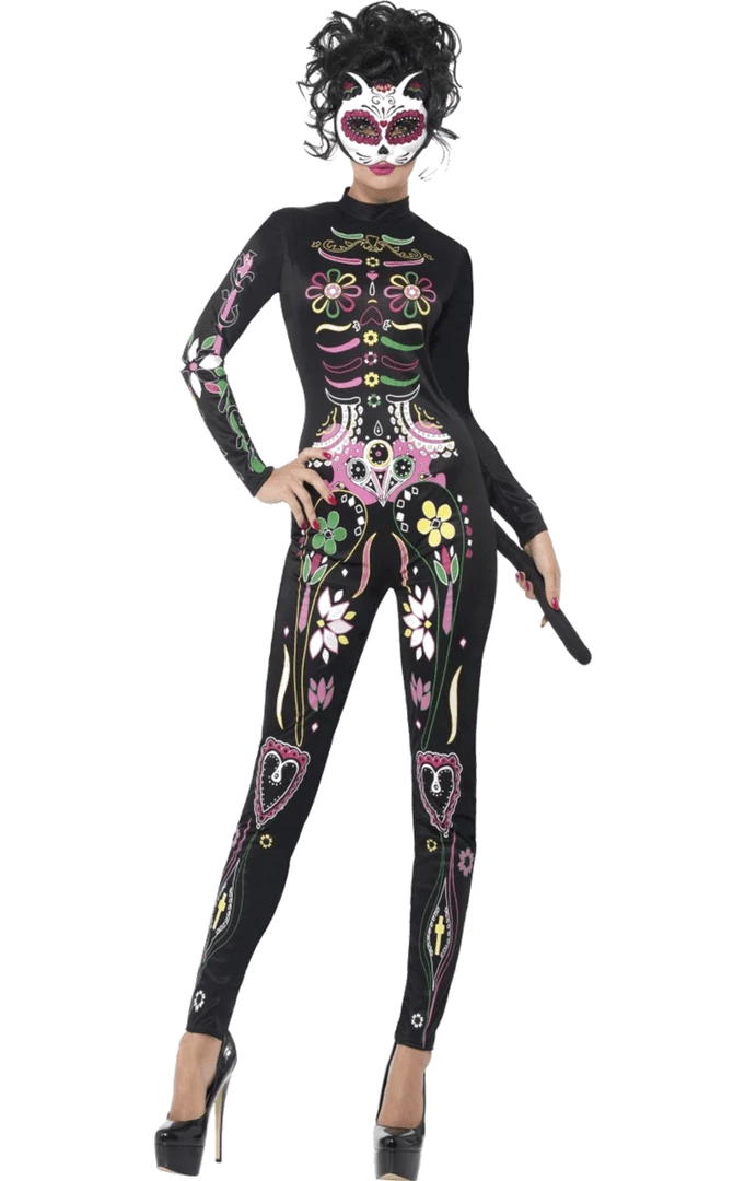 Smiffys All Womens Costumes Adult Sugar Skull Cat Costume