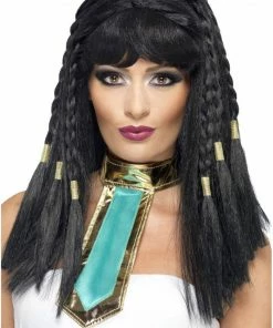 Smiffys Black Cleopatra Wig With Braids All Womens Costumes