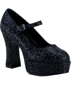 Pleaser USA Adult Black Glitter Shoes