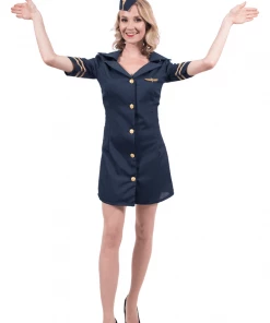 Orion Costumes Adult Sexy Blue Air Hostess Costume