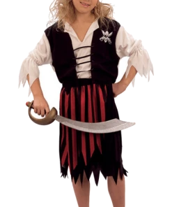 Bristol Novelty All Girls Costumes Child Striped Pirate Girl Costume