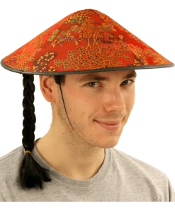 Bristol Novelty Chinese Coolie Hat With Plait All Mens Costumes