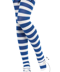 Smiffys All Womens Costumes Striped Stockings (Blue & White)