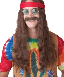 California Costumes Hippie Man Wig & Moustache (Brown) All Mens Costumes