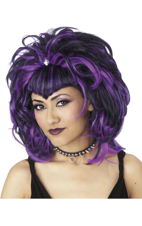 Palmer Accessories Evil Sorceress Black And Purple Wig