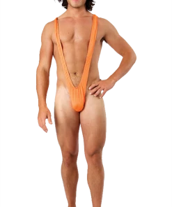 Orion Costumes All Mens Costumes Borat Mankini Thong Swimsuit (Luminous Orange)