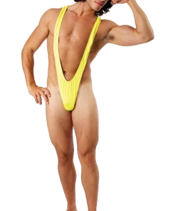 Orion Costumes Borat Mankini Thong Swimsuit (Luminous Yellow)