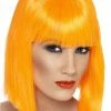 Smiffys Adult Glam Wig Neon ORANGE All Womens Costumes
