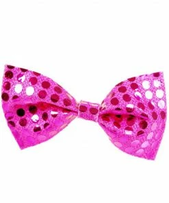 Bristol Novelty Pink Sequin Bow Tie Burlesque
