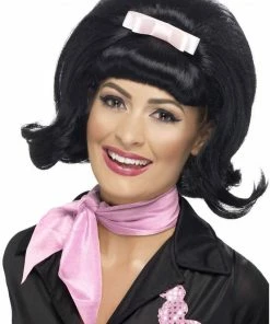Smiffys All Womens Costumes Black 50s Wig