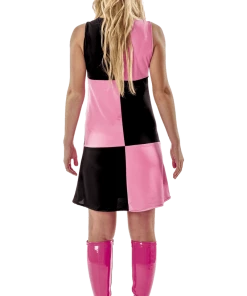 Orion Costumes 60s Black & Pink Chequered Dress All Womens Costumes