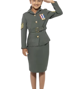 Smiffys Kids WW2 Army Girl Costume All Girls Costumes