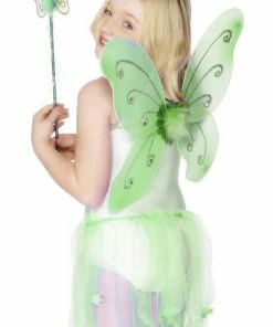 Smiffys All Girls Costumes Green Butterfly Wings And Wand