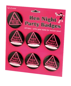 Alandra Hen Party Badges - Set Of 7