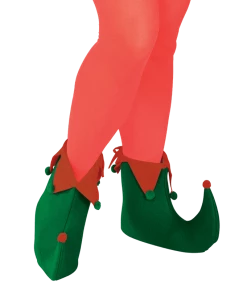 Rubies Green Elf Boots With Pom Poms