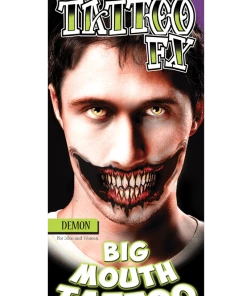 Tinsley Transfers Demon Big Mouth Temporary Tattoo Clowns