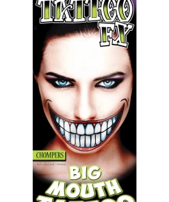 Tinsley Transfers Clowns Chompers Big Mouth Temporary Tattoo