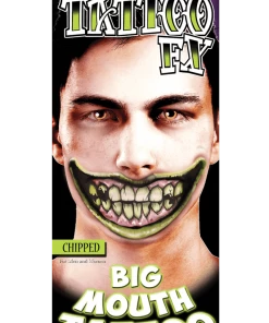 Tinsley Transfers Chipped Big Mouth Temporary Tattoo Clowns