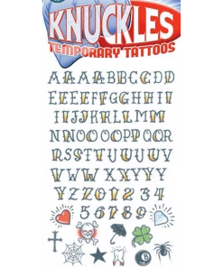 Tinsley Transfers Knuckles Temp Tattoo Set