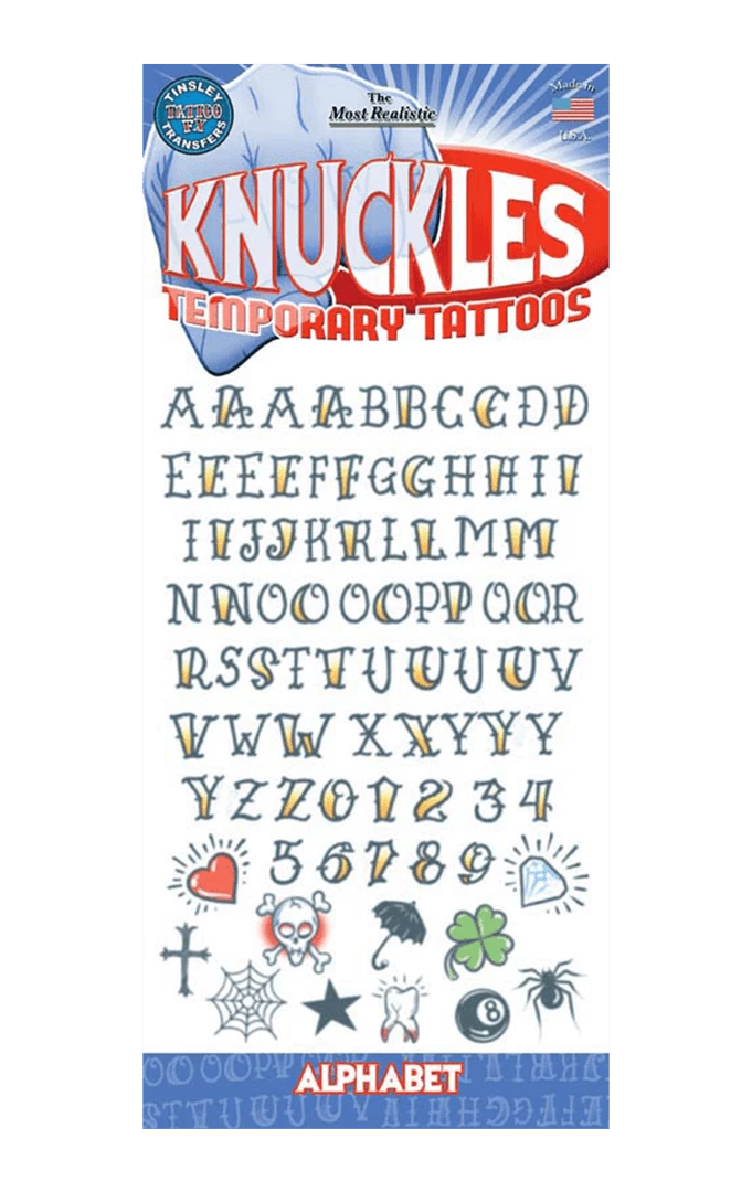 Tinsley Transfers Knuckles Temp Tattoo Set